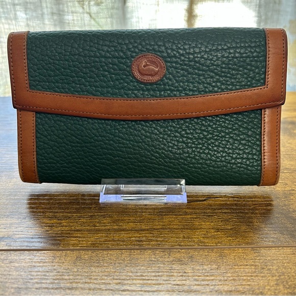 Dooney & Bourke Handbags - Dooney & Bourke Vintage Fir Green AWL Checkbook Wallet